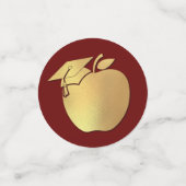 Teacher Bildung Abschluss Maroon Gold Konfetti (Klein Vorderseite)