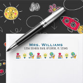 Teacher Book Lightbulb Globe School Return Address