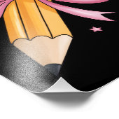 Teacher Bow Pencil Teaching Life Appreciation Gift Fotodruck (Ecke)