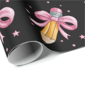 Teacher Bow Pencil Teaching Life Appreciation Gift Geschenkpapier (Rolleneckpunkt)