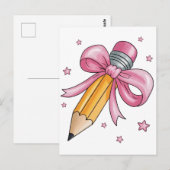 Teacher Bow Pencil Teaching Life Appreciation Gift Postkarte (Vorne/Hinten)