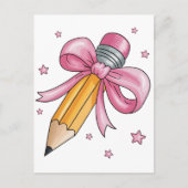 Teacher Bow Pencil Teaching Life Appreciation Gift Postkarte (Vorderseite)