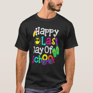 Teacher Boys Girls Kinder glücklich letzten Schult T-Shirt