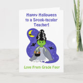 Teacher Bride von Frankenstein Halloween Karte (Vorderseite)