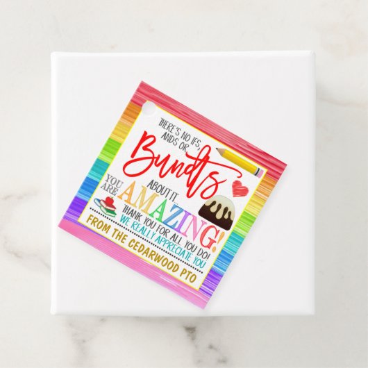 Teacher Bundt Cake Geschenkmarke Geschenkanhänger (Beispiel)