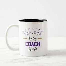Teacher by Day, Coach by Night Zwei-Tone-Kaffee-Ta Zweifarbige Tasse