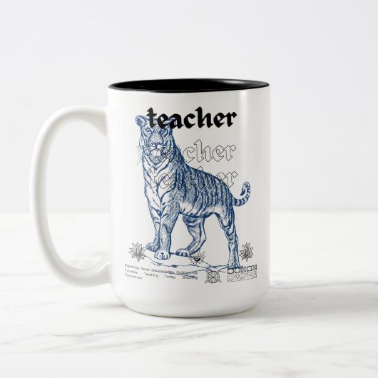 Teacher Ceramic Mug - Planting Seeds of Knowledge, Zweifarbige Tasse (Links)
