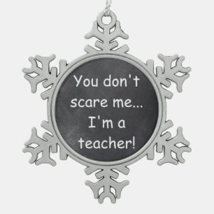 Teacher Chalkboard Design Geschenkidee nicht stör Schneeflocken Zinn-Ornament