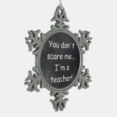 Teacher Chalkboard Design Geschenkidee nicht störe Schneeflocken Zinn-Ornament (Links)