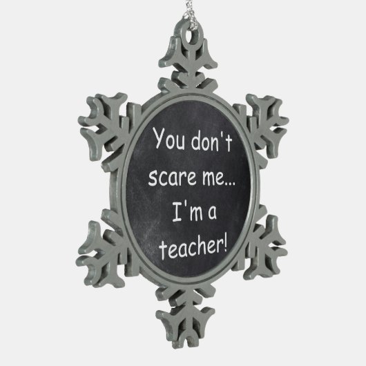 Teacher Chalkboard Design Geschenkidee nicht störe Schneeflocken Zinn-Ornament (Links)