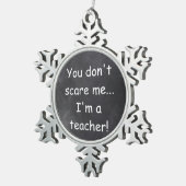 Teacher Chalkboard Design Geschenkidee nicht störe Schneeflocken Zinn-Ornament (Rechts)