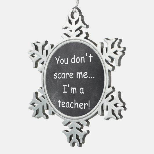 Teacher Chalkboard Design Geschenkidee nicht störe Schneeflocken Zinn-Ornament (Rechts)