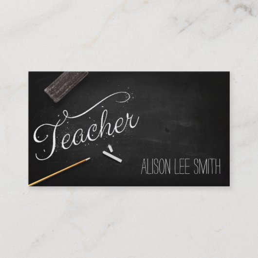 Teacher chalkboard visitenkarte (Vorderseite)