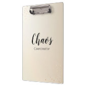 Teacher Chaos Coordinator Gold Glitzer Script Klemmbrett (Links)