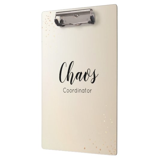Teacher Chaos Coordinator Gold Glitzer Script Klemmbrett (Links)