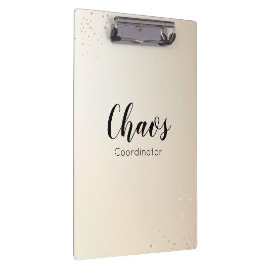 Teacher Chaos Coordinator Gold Glitzer Script Klemmbrett (Rechts)
