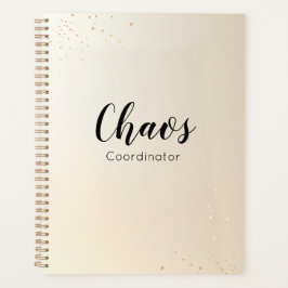 Teacher Chaos Coordinator Gold Glitzer Script Planer