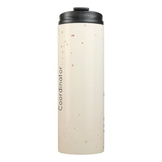 Teacher Chaos Coordinator Gold Glitzer Script Thermosbecher (Vorderseite)