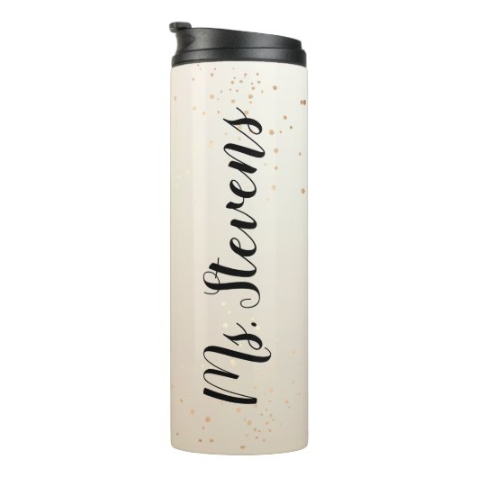 Teacher Chaos Coordinator Gold Glitzer Script Thermosbecher (Nach rechts gedreht)