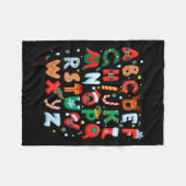 Teacher Christmas Alphabet Back To School Holiday Fleecedecke (Vorderseite (Horizontal))