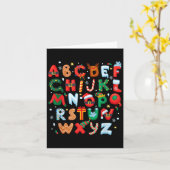 Teacher Christmas Alphabet Back To School Holiday Karte (Gelbe Blume)