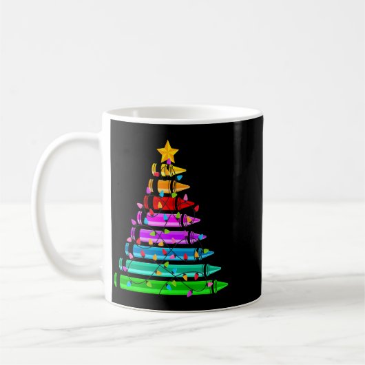 Teacher Christmas Crayon Tree Student Pajama Chris Kaffeetasse (Links)