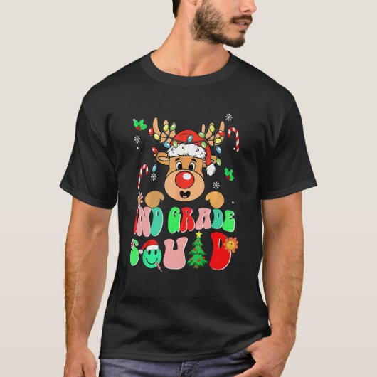 Teacher Christmas Funny 2nd Grade Squad Reindeer G T-Shirt (Vorderseite)
