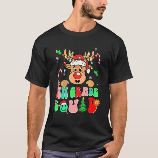 Teacher Christmas Funny 8th Grade Squad Reindeer G T-Shirt (Vorderseite)