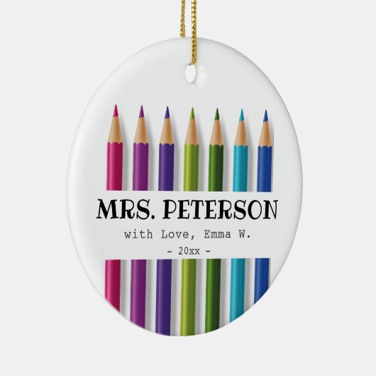 Teacher Christmas Gift Personalized Keramik Ornament (Rechts)