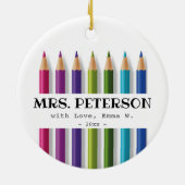 Teacher Christmas Gift Personalized Keramik Ornament (Hinten)