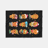 Teacher Christmas Reading Book Gingerbread Man Boo Fleecedecke (Vorderseite (Horizontal))