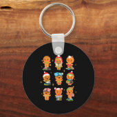 Teacher Christmas Reading Book Gingerbread Man Boo Schlüsselanhänger (Vorderseite)