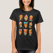 Teacher Christmas Reading Book Gingerbread Man Boo T-Shirt (Vorderseite)