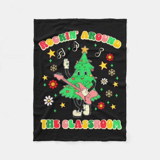 Teacher Christmas Shirts Pajama Matching Rockin' A Fleecedecke (Vorderseite)