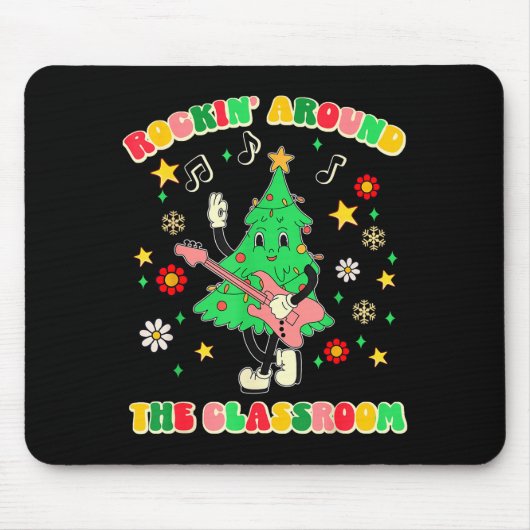Teacher Christmas Shirts Pajama Matching Rockin' A Mousepad (Vorne)