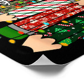 Teacher Christmas Tree Lights Pencil Leopard Print Poster (Ecke)