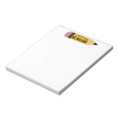 Teacher Classroom Pencil Custom Name Notizblock (Rotiert)