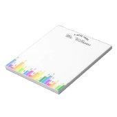 Teacher Classroom Pencil Custom Name Notizblock (Rotiert)