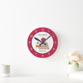 Teacher Classroom Red Apple Custom Runde Wanduhr (Zuhause)