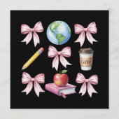 Teacher Coffee Bow Cute Appreciation Gifts  Einladung (Vorderseite)