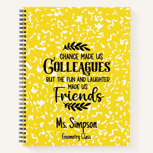 Teacher Colleague Hardcover Notebook Geschenk Notizblock (Vorderseite)