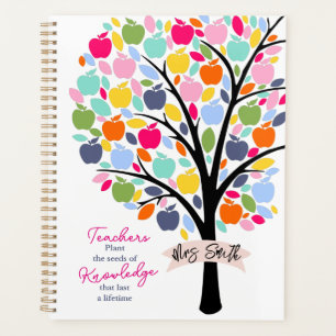 Teacher Colorful Apfelbaum danke Ihnen Planer