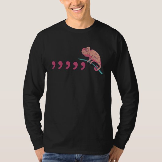 Teacher Comma Chameleon 80 s T-Shirt (Vorderseite)