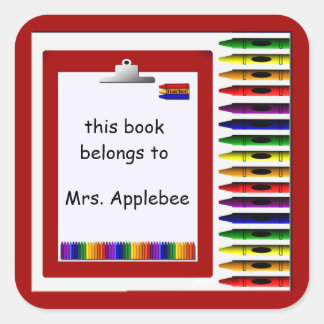 Teacher Crayon Buchzeichen Custom Sticker