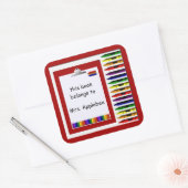 Teacher Crayon Buchzeichen Custom Sticker (Umschlag)