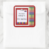 Teacher Crayon Buchzeichen Custom Sticker (Tasche)