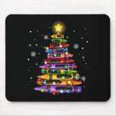 Teacher Crayon Christmas Tree Lights Student Schoo Mousepad (Vorne)