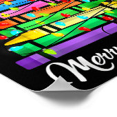 Teacher Crayon Merry Christmas Tree Lights School Poster (Ecke)