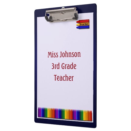 Teacher Crayons Custom Clipboard Klemmbrett (Links)