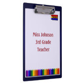 Teacher Crayons Custom Clipboard Klemmbrett (Rechts)